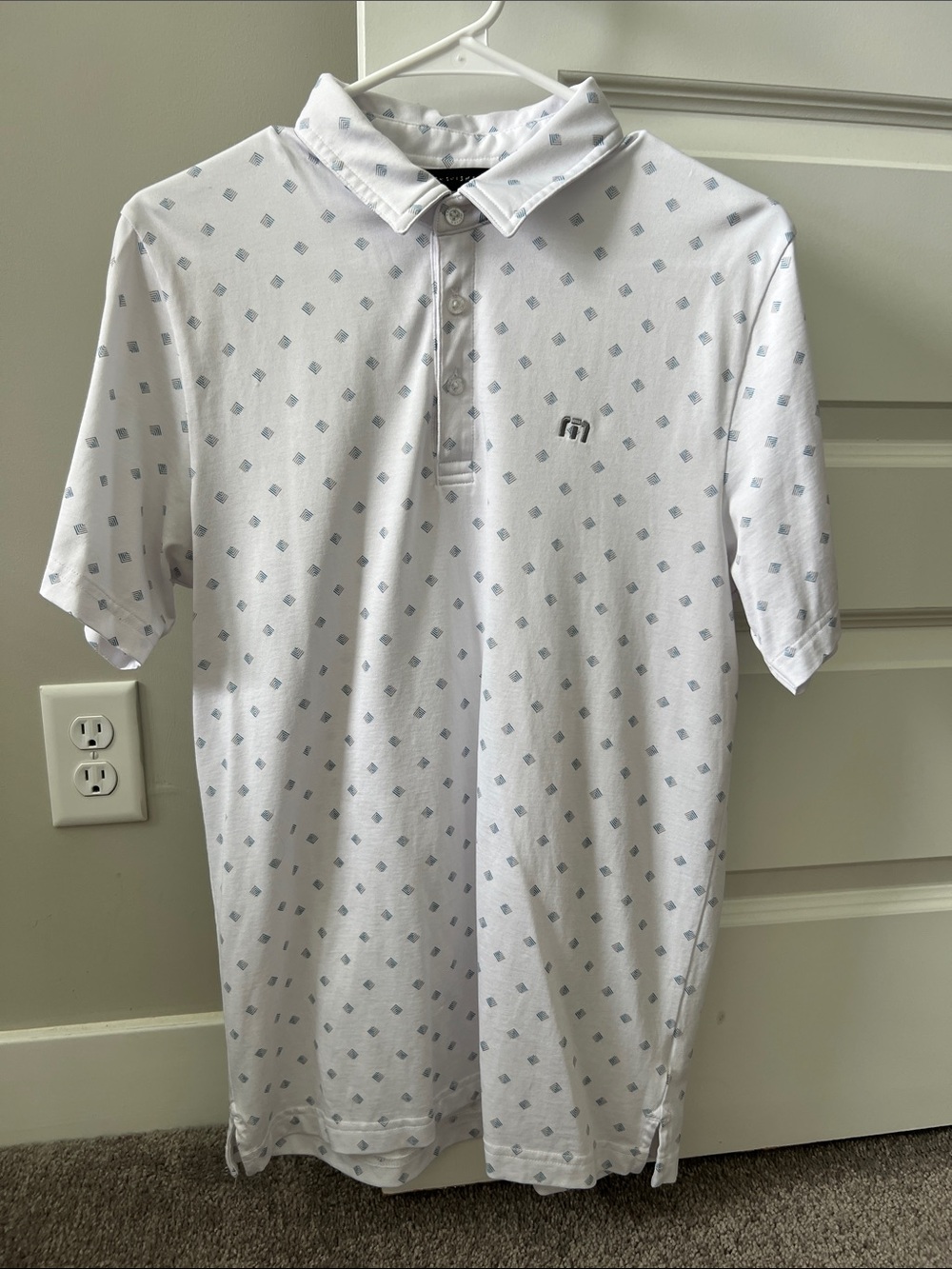 White Printed Polo Shirt - Men